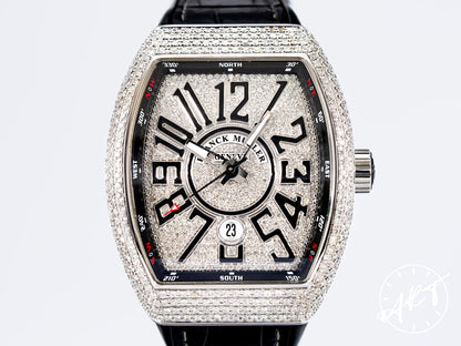 Franck Muller Vanguard Diamond Dial SS Auto Watch V 45 SC DT w/ Box