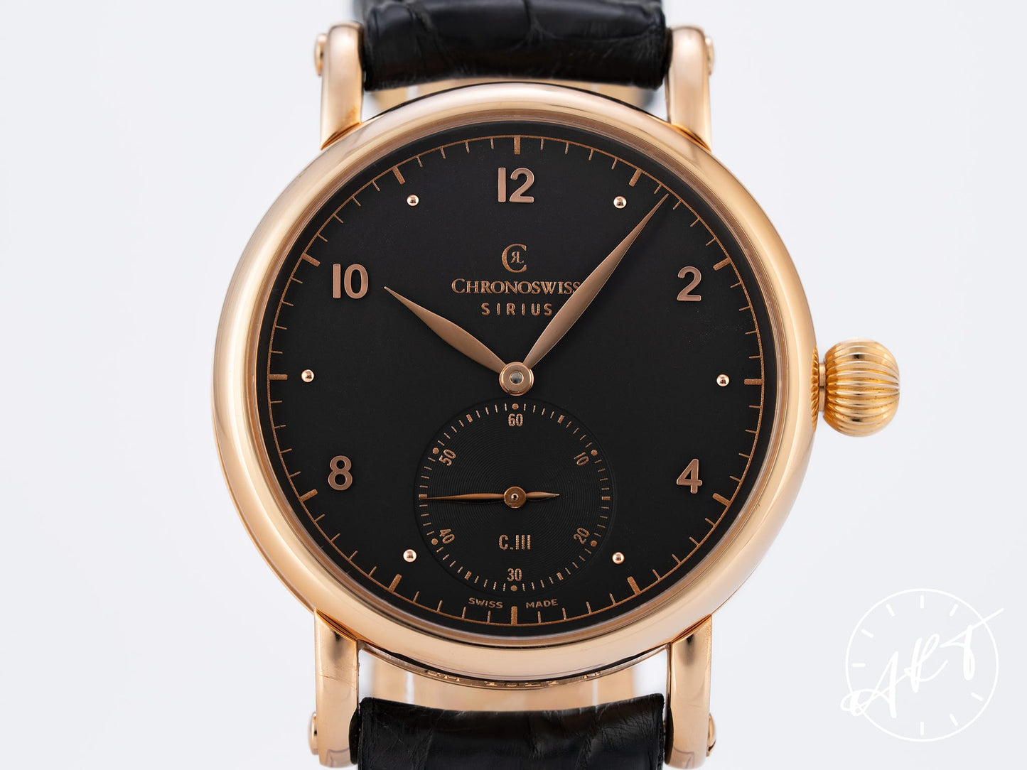 Chronoswiss Sirius Black Dial 18K Rose Gold Manual Watch CH1021R in FULL SET