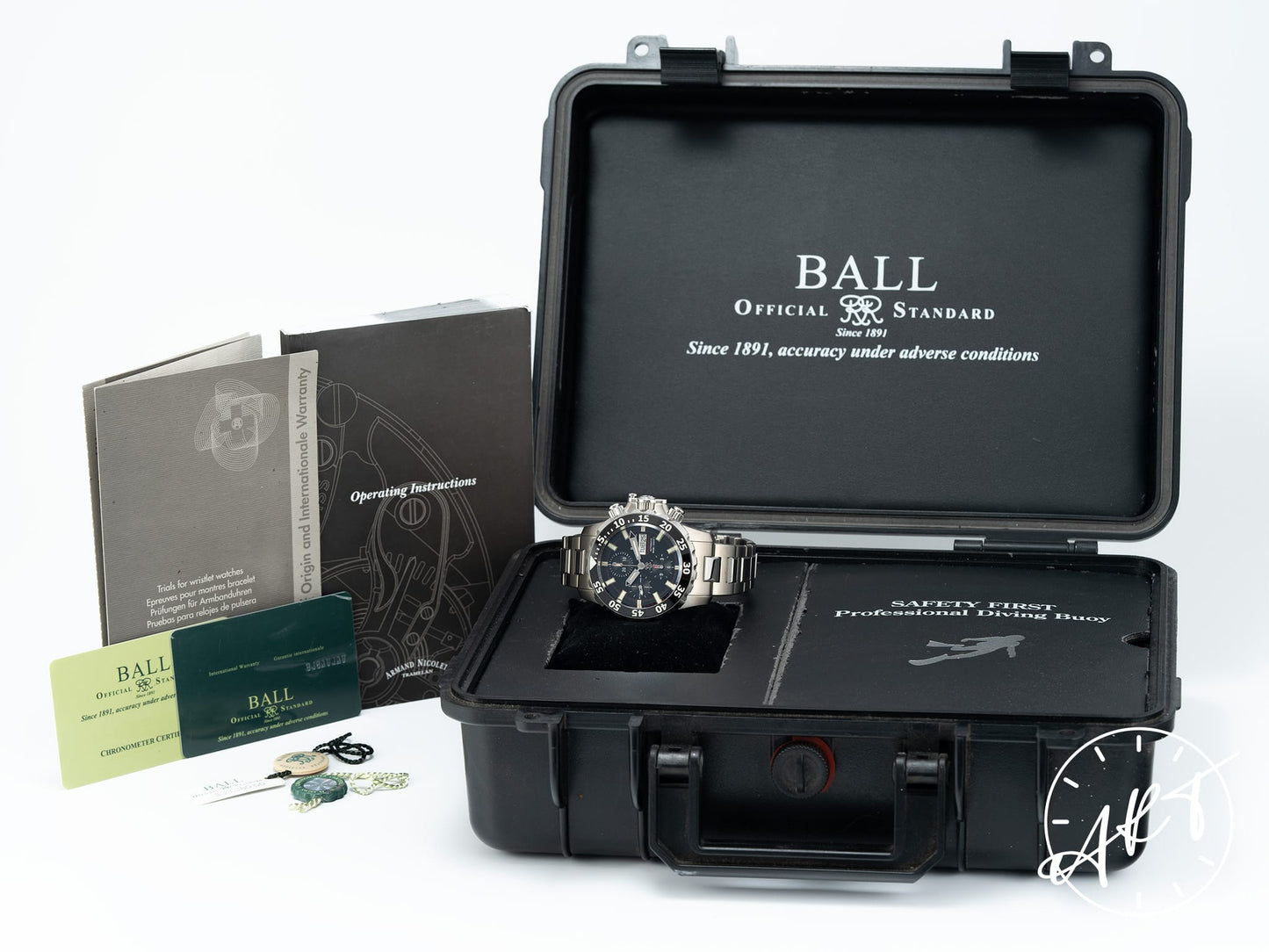 Ball Engineer Hydrocarbon NEDU Day-Date Chrono Black Dial SS Watch DC3026A BP