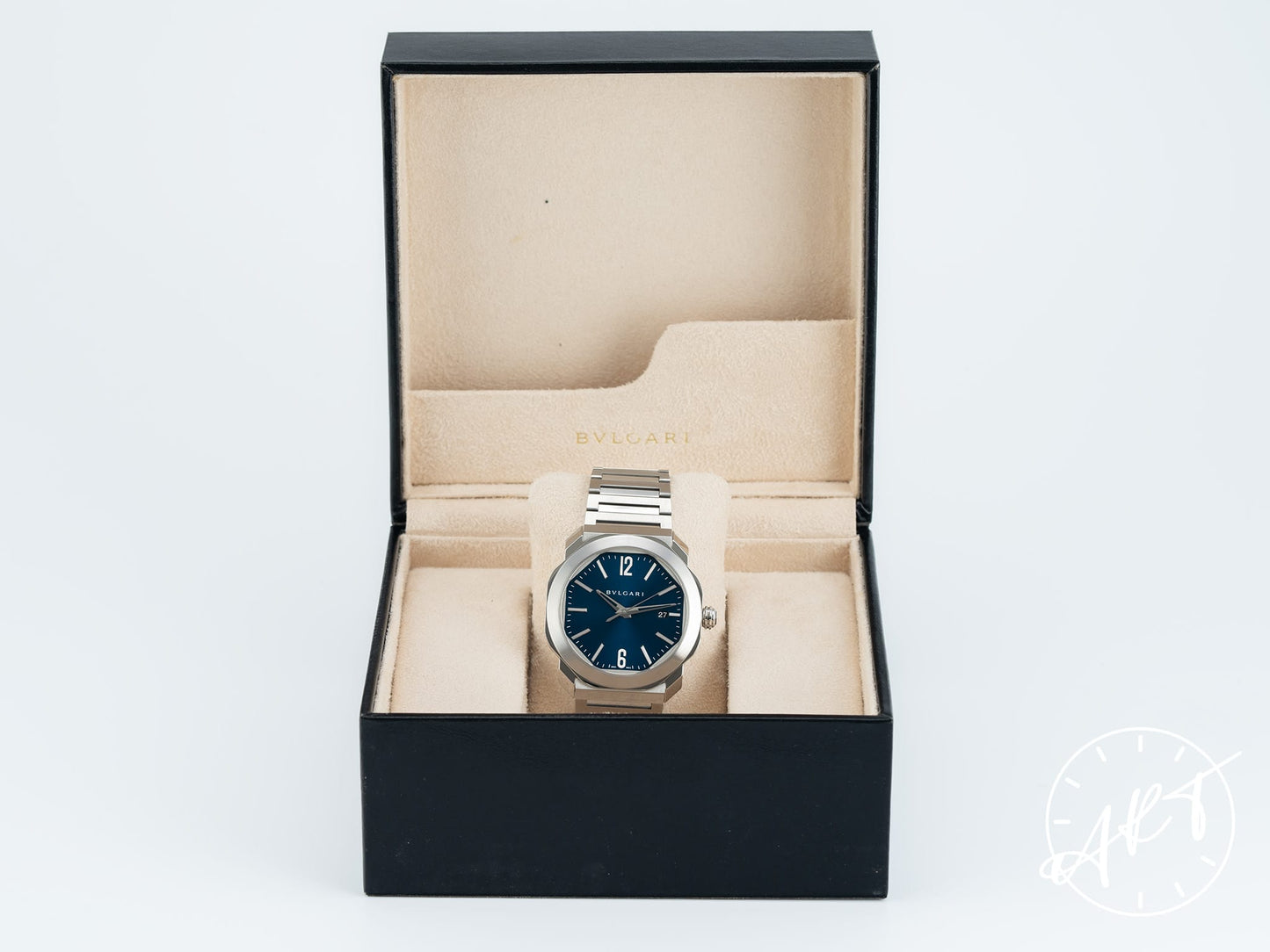 Bvlgari Octo Roma Blue Dial Stainless Steel Automatic Watch 102856 w/ Box