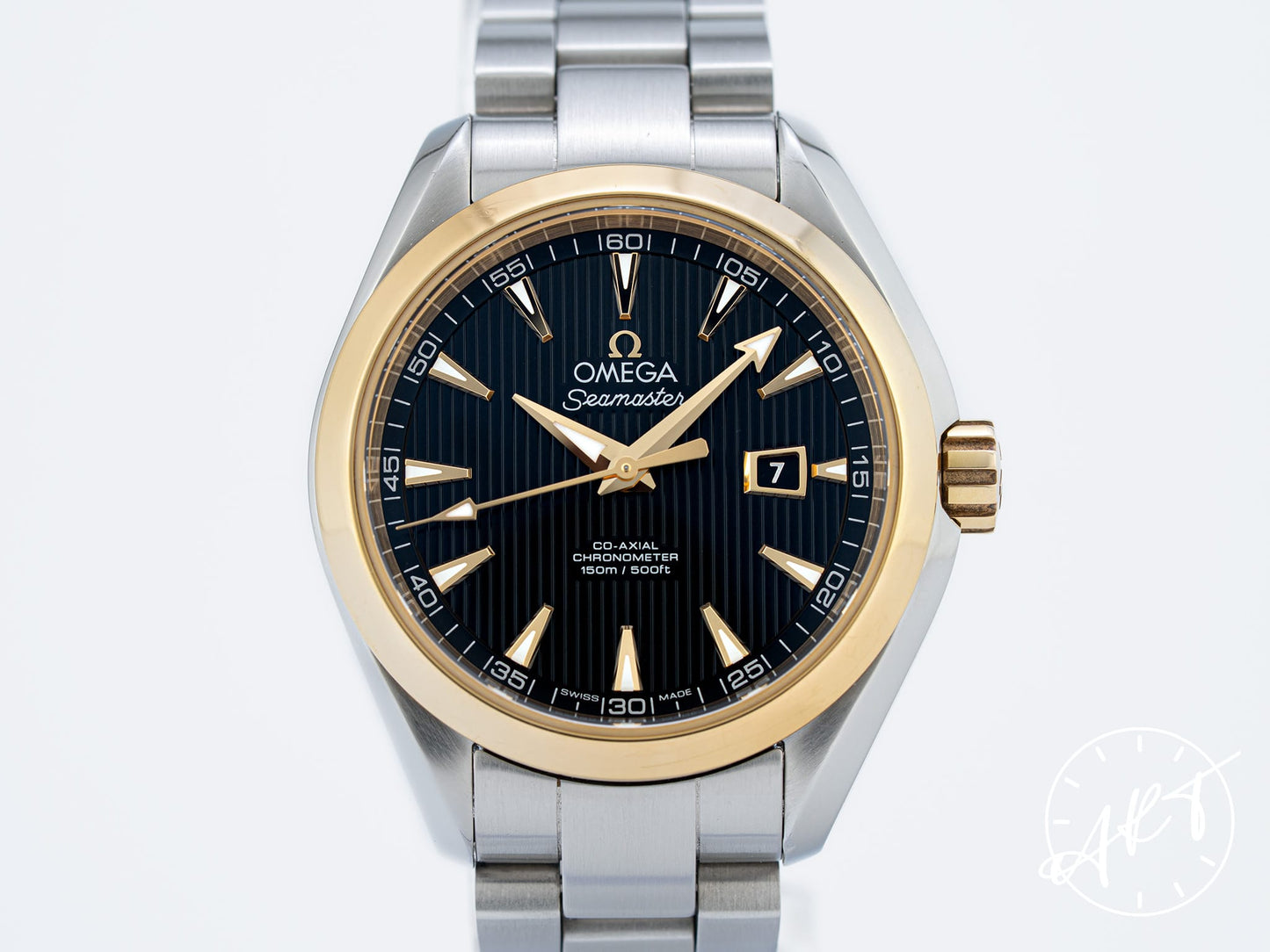 Omega Seamaster Aqua Terra 150M Black Dial Two-Tone 18K Gold & SS Diver Watch BP