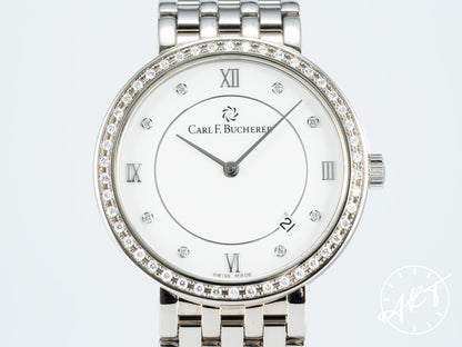 Carl F. Bucherer Adamavi Diamond Bezel White Diamond Dial 18K WG Watch w/ Paper