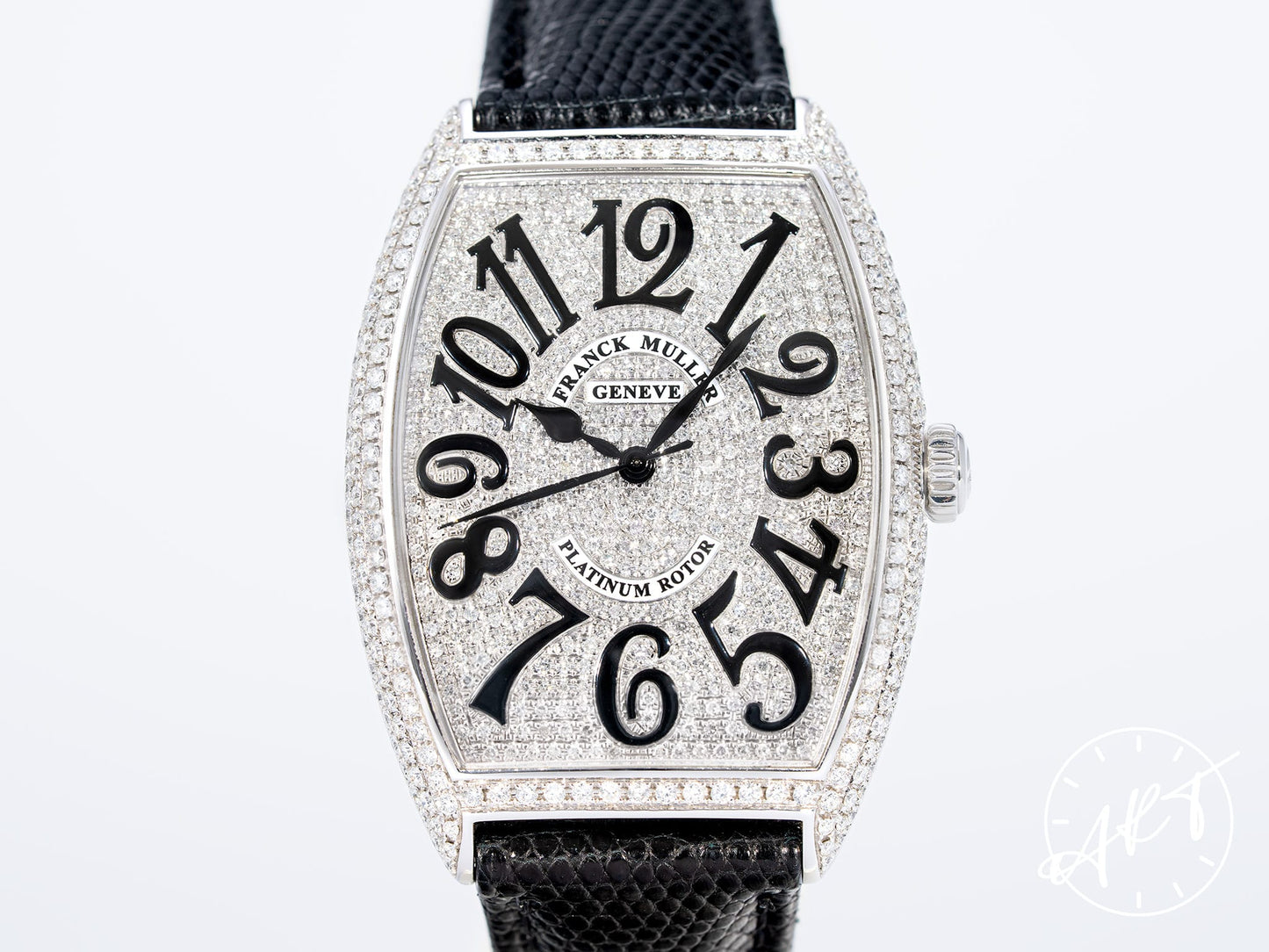 Franck Muller Cintrée Curvex Diamond Dial SS Auto Watch 6850 B SC w/ Box