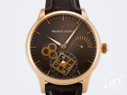 Maurice Lacroix Masterpiece Roue Carree Ltd Chocolate Dial 18K RG Watch w/ Paper