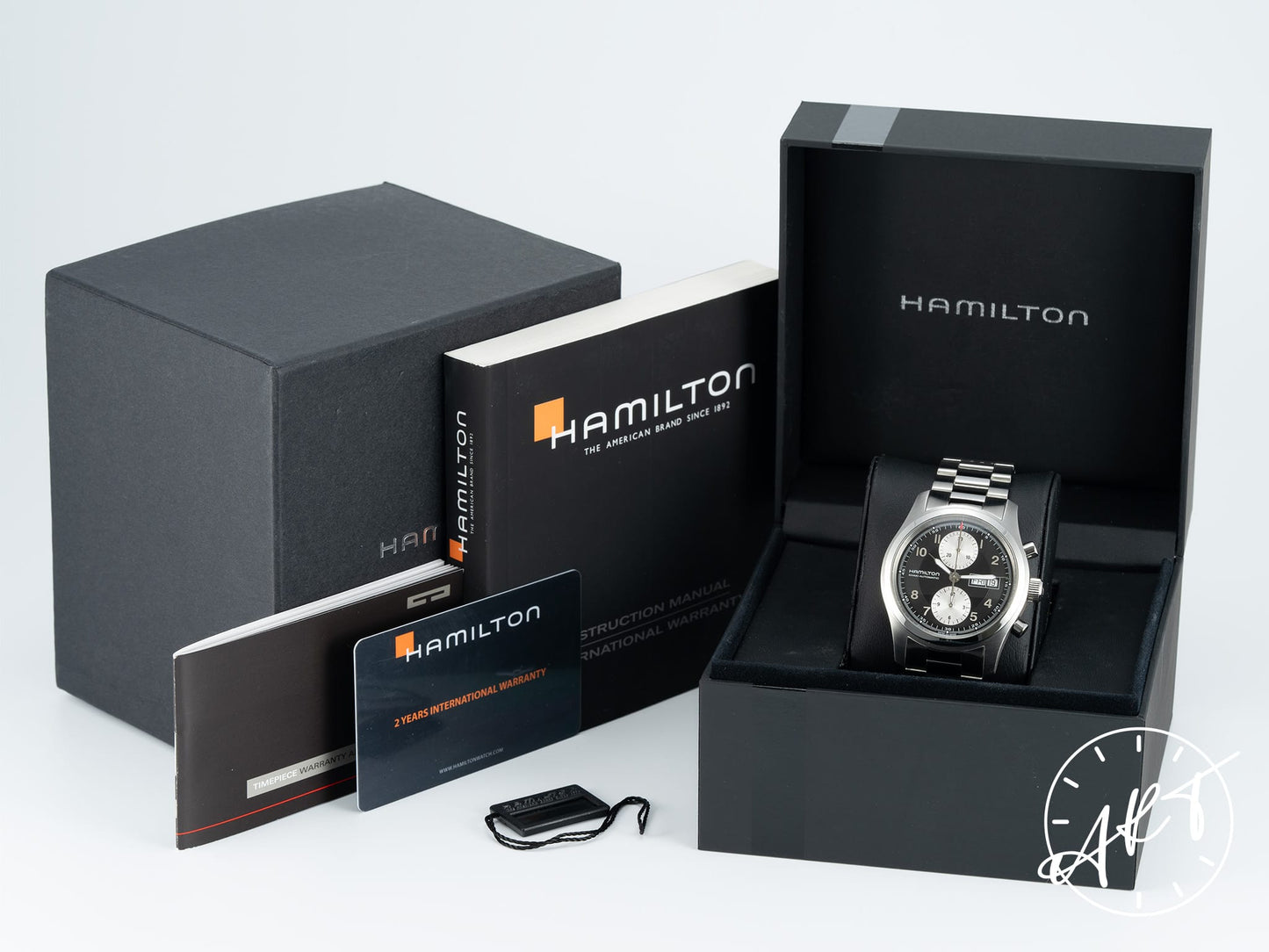 Hamilton Khaki Field Day-Date Chrono Reverse Panda Dial SS Watch H71566133 BP