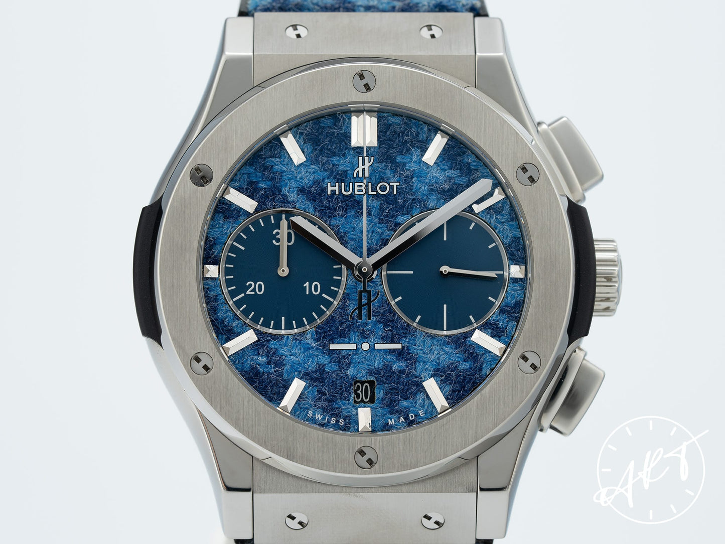 Hublot Classic Fusion Chrono Blue Dial Titanium Italia Independent Ltd Watch BP