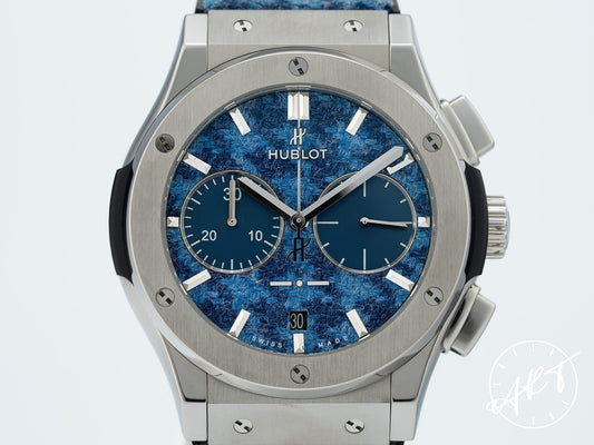 Hublot Classic Fusion Chrono Blue Dial Titanium Italia Independent Ltd Watch BP