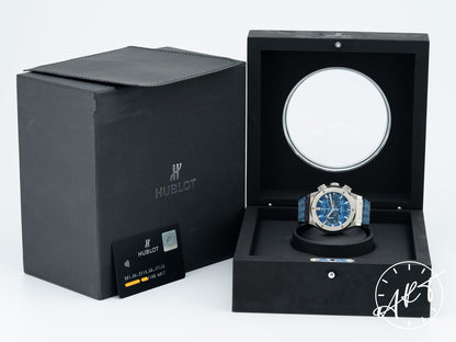 Hublot Classic Fusion Chrono Blue Dial Titanium Italia Independent Ltd Watch BP