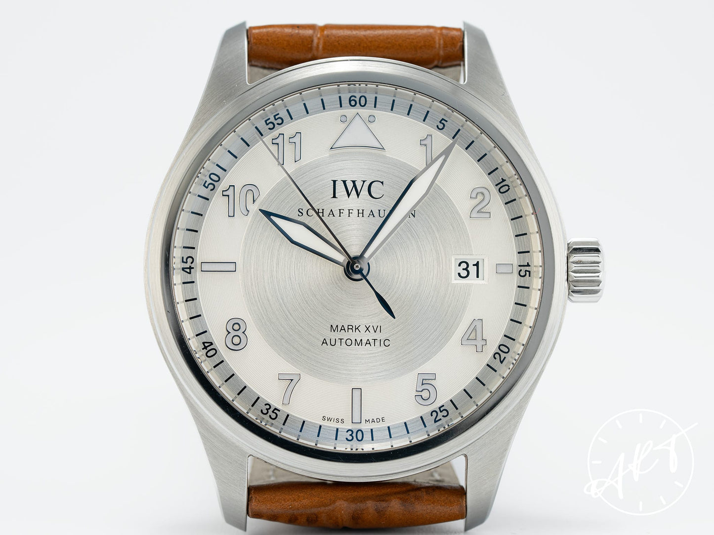 IWC Pilot's Spitfire Mark XVI Silver Dial SS Auto Watch IW325502 w/ Papers