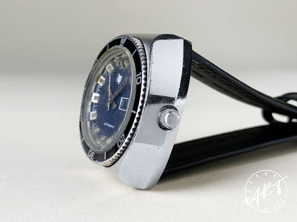 Vintage Lip Day-Date Black Bezel Blue Dial Stainless Steel Automatic Watch