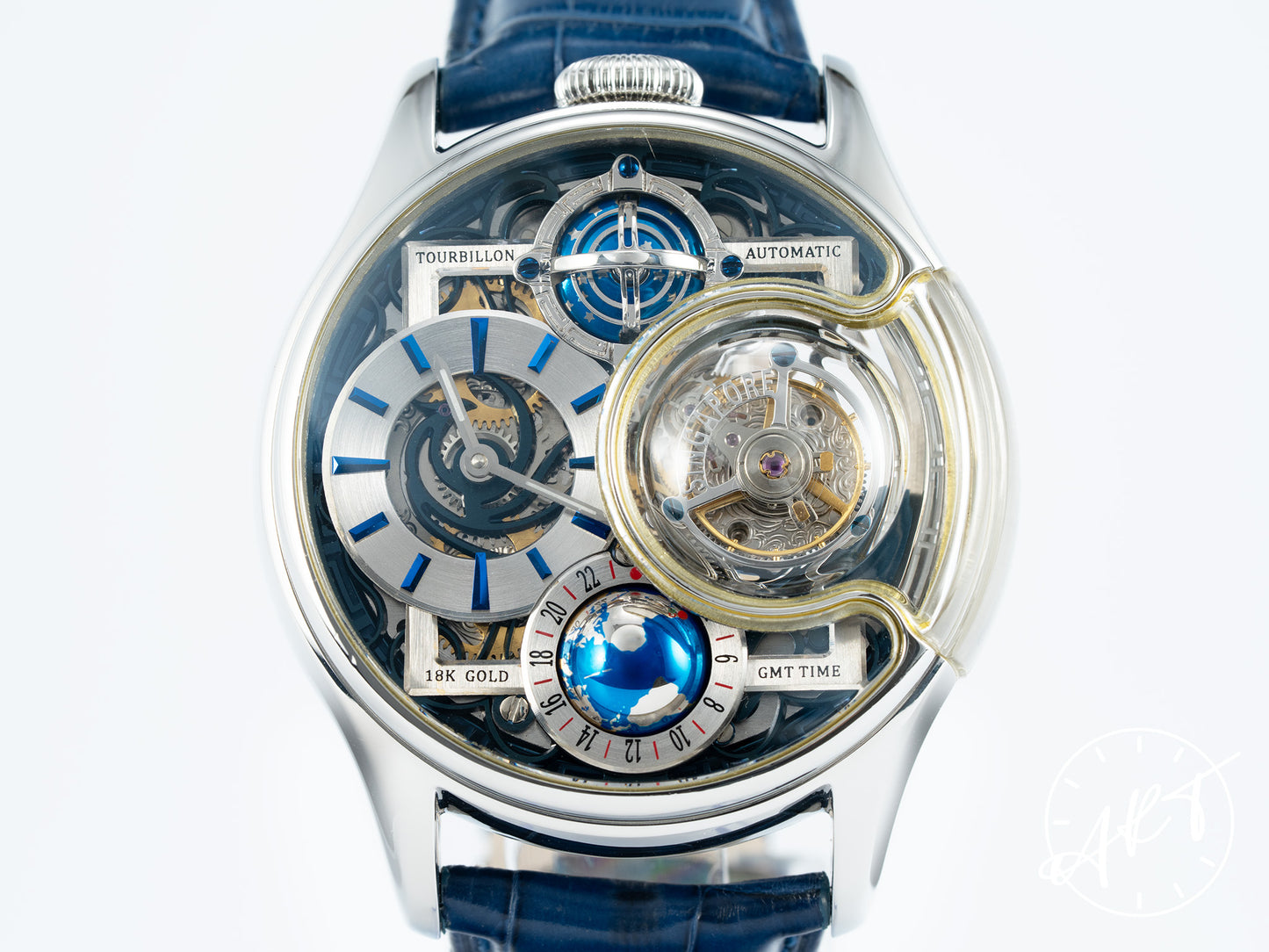 Memorigin Stellar Series GMT Tourbillon Blue Dial SS Auto Ltd Ed Watch AT 0502