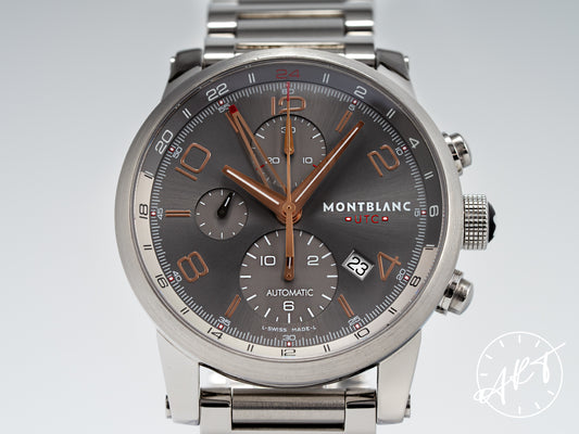 Montblanc Timewalker UTC Chronograph Gray Dial Stainless Steel Automatic Watch 107303 w/ Box