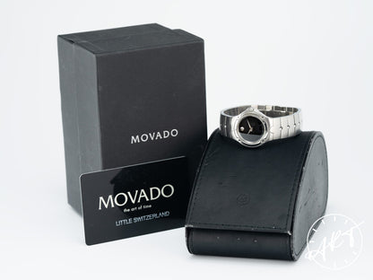 Movado Sports Edition Black Dial SS Quartz Ladies Watch 84 G4 1851 w/ B&P