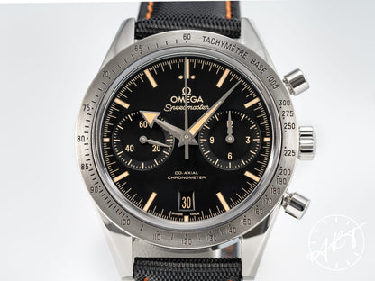 Omega Speedmaster '57 Chronograph Black Dial Stainless Steel Auto Watch w/ B&P