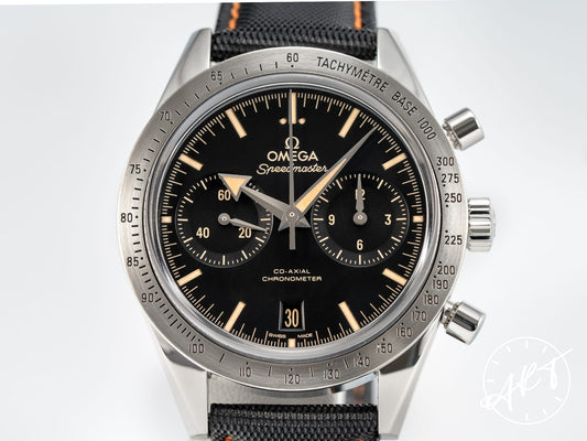 Omega Speedmaster '57 Chronograph Black Dial Stainless Steel Automatic Watch in FULL SET