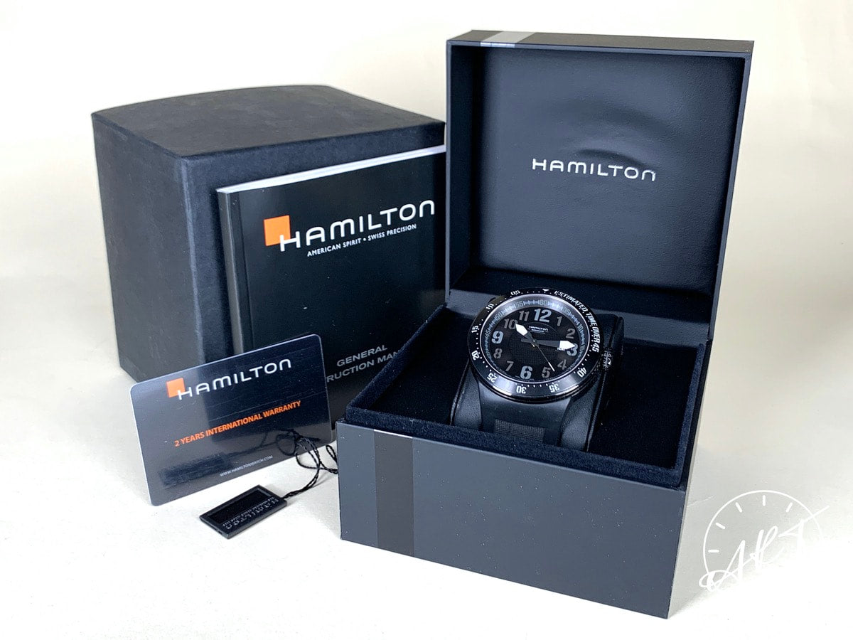 Hamilton Khaki Field Base Jump Black Dial Titanium Auto Watch H79785333 w/ B&P