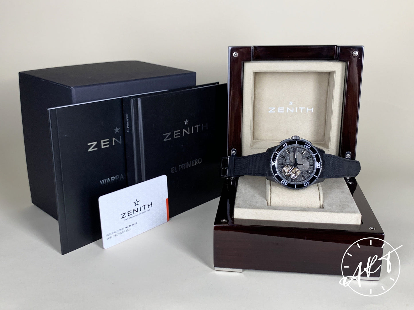 Zenith El Primero Stratos Carbon Fiber & Skeleton Dial Black PVD Spindrift Watch BP