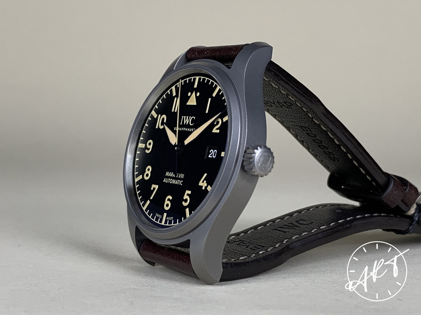 IWC Pilot's Mark XVIII Heritage Black Dial Titanium Auto Watch IW327006 w/ Paper