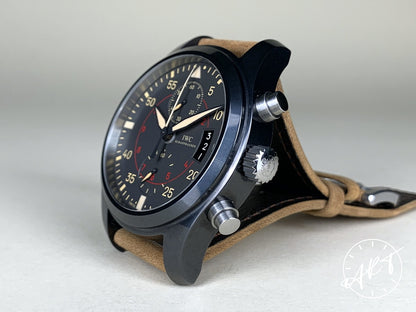 IWC Pilot Flyback Chrono Gray Dial Ceramic Auto Miramar Watch IW388002 w/ B&P