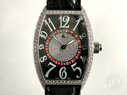 Franck Muller Cintree Curvex Black Roulette Dial 18K WG Watch 5850 Vegas D BP