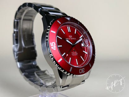 NEW Seagull Ocean Star Red Dial “China Red” SS SE Diver Watch 816.92.6113 BP