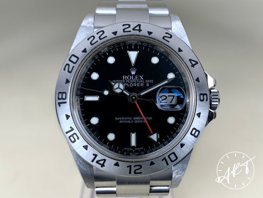 Rolex Explorer II Cal 3186 RANDOM Serial Black Dial SS Auto Field Watch 16570 BP