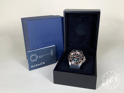 NEW OceanX Sharkmaster 300+ Black Dial Damascus Steel Swiss Made SE Watch BP