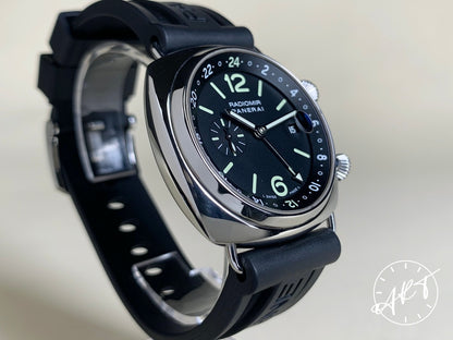 Panerai PAM 184 Radiomir GMT Black Dial SS Auto Watch PAM00184 w/ B&P