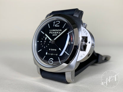 Panerai PAM 233 Luminor 1950 8 Days GMT Black Dot Dial SS Watch PAM00233 BP