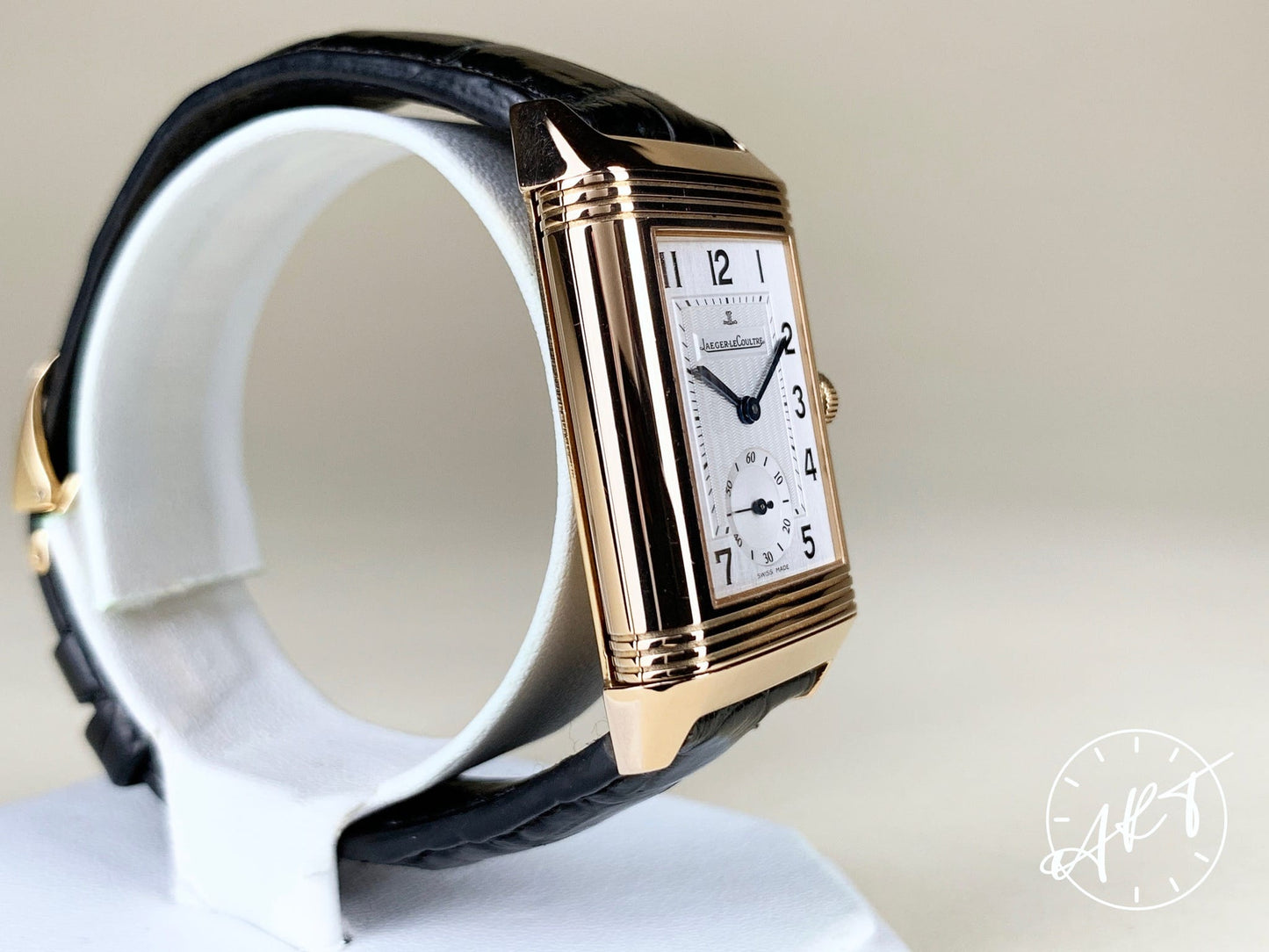 Jaeger-LeCoultre Reverso Duo GMT Day/Night Black & Silver Dial 18K RG Watch Q2712410 BP