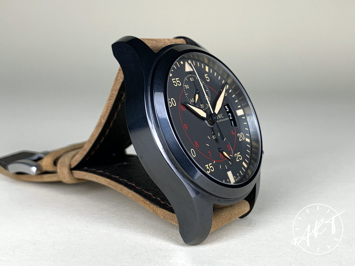 IWC Pilot Flyback Chrono Gray Dial Ceramic Auto Miramar Watch IW388002 w/ B&P