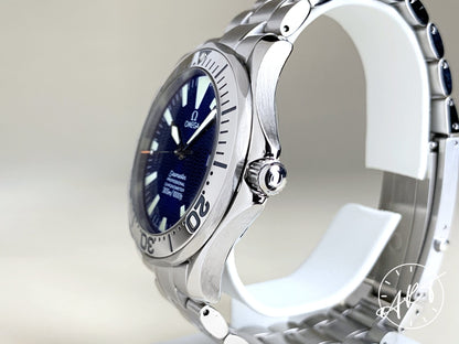 Omega Seamaster 300 Electric Blue Wave Dial SS Auto Diver Watch 2255.80.00
