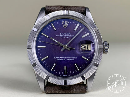 1970 Rolex Oyster Perpetual Date Purple Tropical Dial PURPLE PATINA SS Watch 1501
