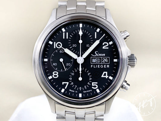 Sinn Instrument Chronographs Day-Date Black Dial SS Sa Pilot Pilot Watch 358.060 BP