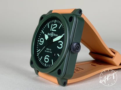 Bell & Ross Instruments Black Dial Military Green Ceramic Military Watch BR03-92-CK BP