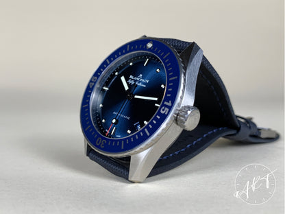 Blancpain Fifty Fathoms Bathyscaphe Blue Dial SS Auto Diver Watch 5100B w/ B&P