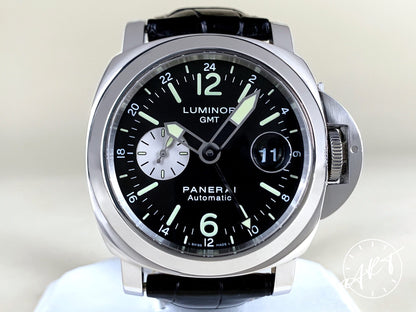 Panerai PAM 88 Luminor GMT Black Dial SS Auto Diver Watch PAM00088 w/ B&P