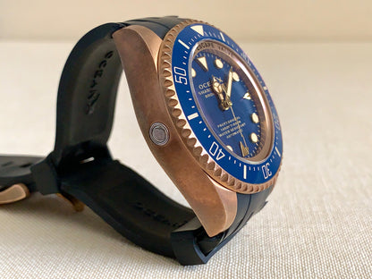 OceanX Sharkmaster Bronze M9 Blue Dial Bronze Auto Ltd Diver Watch SMB531 w/ B&P