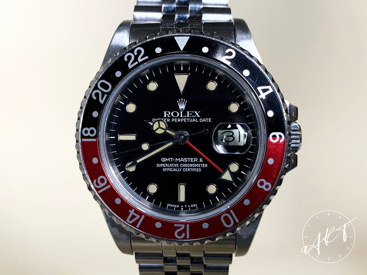 1985 Rolex GMT-Master II Coke Bezel “Sophia Loren” AKA “Fat Lady” Watch 16760 BP + Receipt