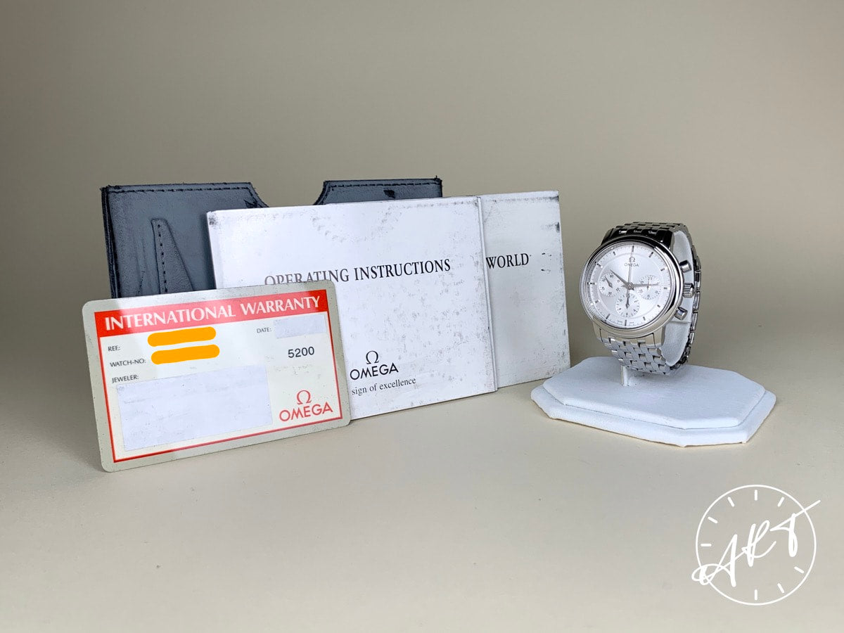 Omega De Ville Prestige Chrono Silver Dial SS Manual Watch 4540.31.00 w/ Paper