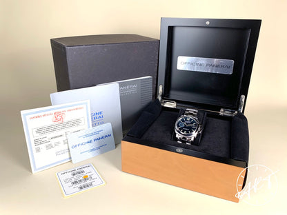 Panerai PAM 120 Luminor Marina Blue Dial SS Auto Diver Watch PAM00120 w/ B&P