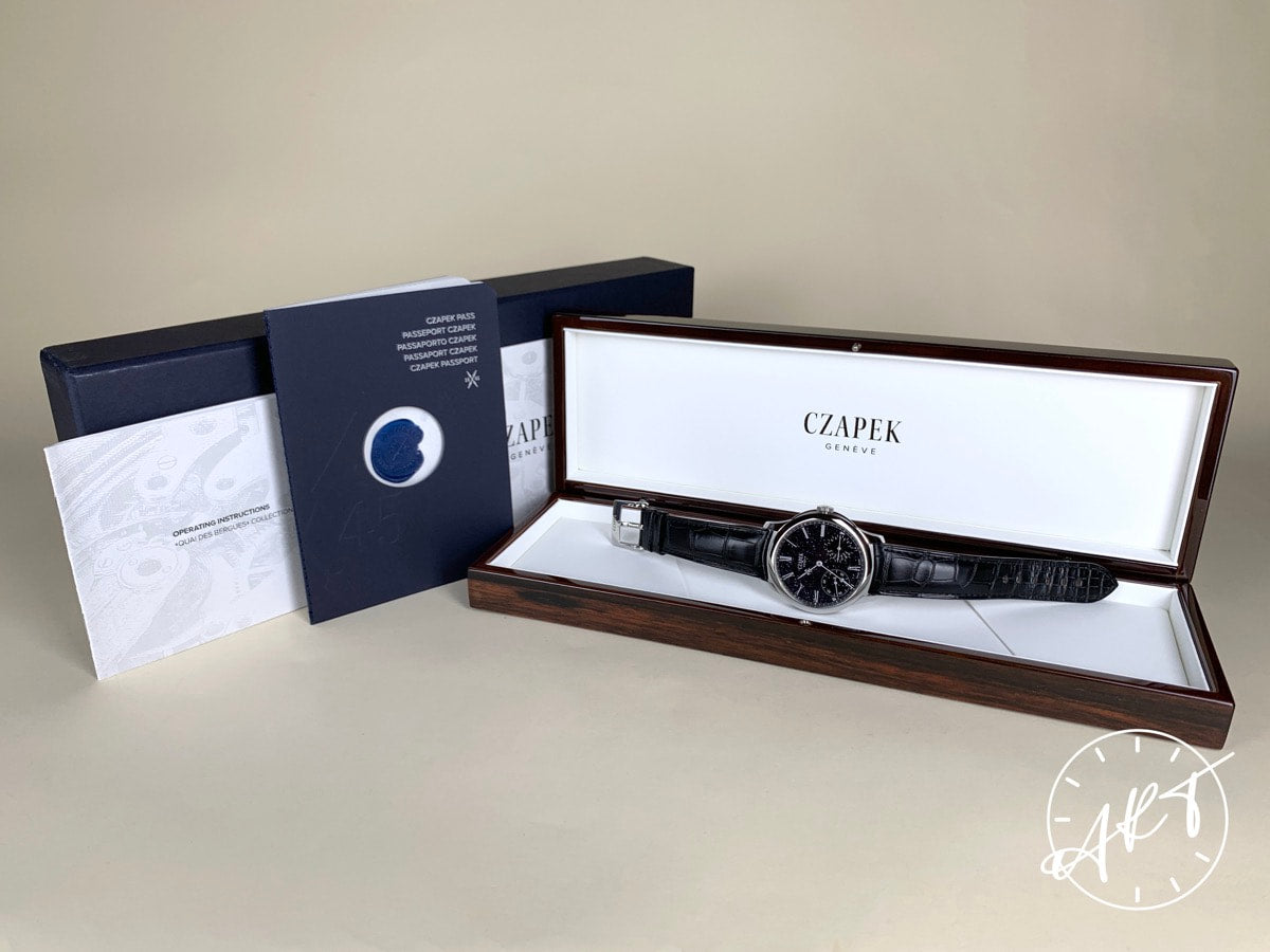 Czapek Quai des Bergues Midnight Blue Aventurine Dial SS Manual Ltd Watch w/ B&P