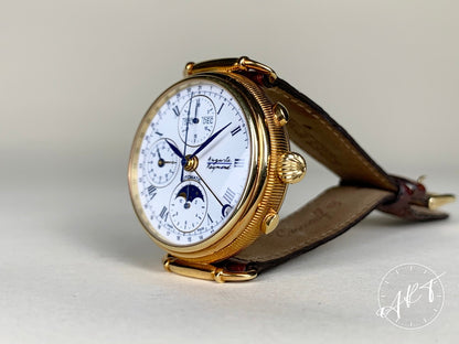 Auguste Reymond Triple Date Moonphase Chronograph White Dial 18K Gold Auto Watch