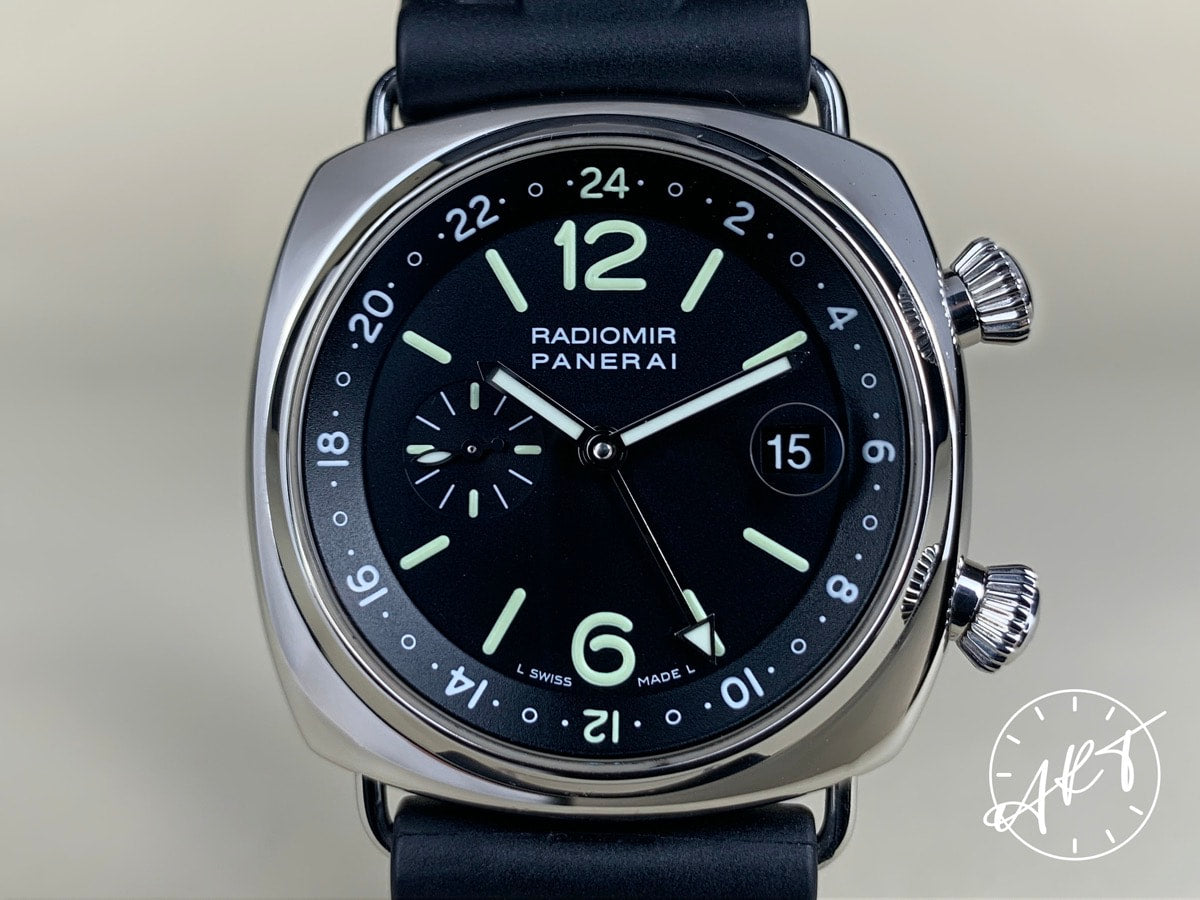 Panerai PAM 184 Radiomir GMT Black Dial SS Auto Watch PAM00184 w/ B&P