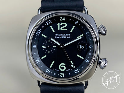 Panerai PAM 184 Radiomir GMT Black Dial SS Auto Watch PAM00184 w/ B&P