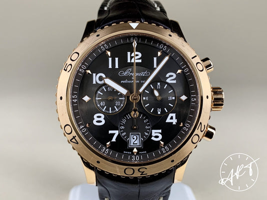 Breguet Type XXI Flyback Chrono Ruthenium Dial 18K RG Auto Pilot Watch 3810BR BP