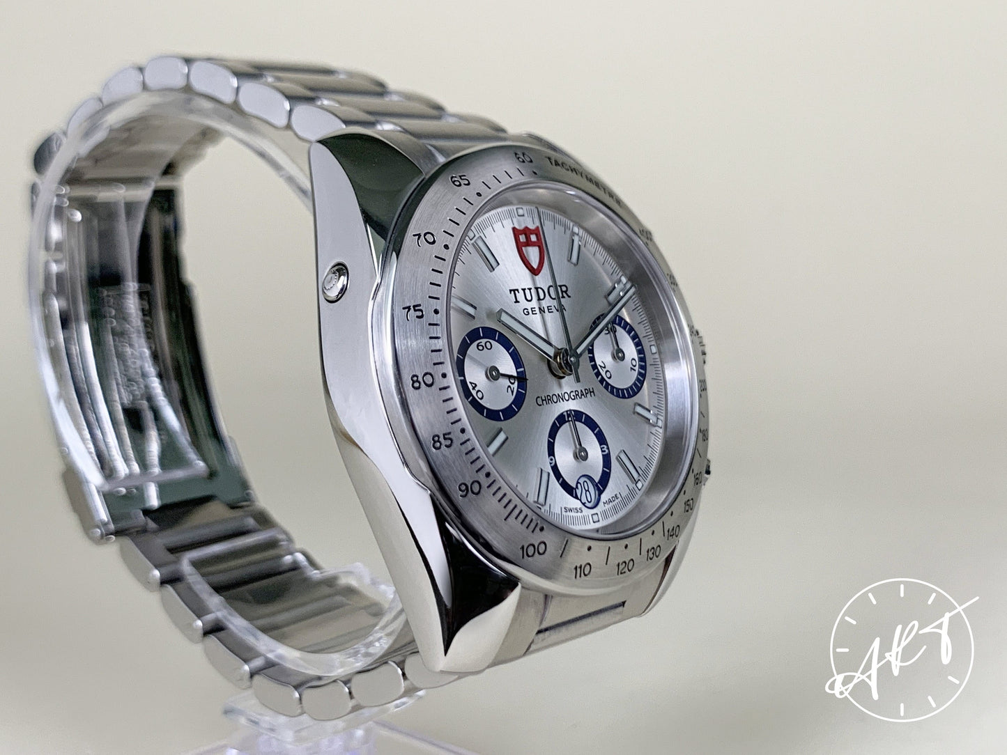 Tudor Sport Chronograph Silver Dial Stainless Steel Auto Watch 20300 in FULL SET