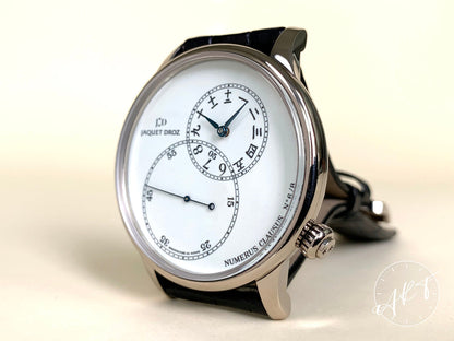 Jaquet Droz Grande Seconde White Enamel Dial 18K WG Chinese Numerus Ltd Watch BP