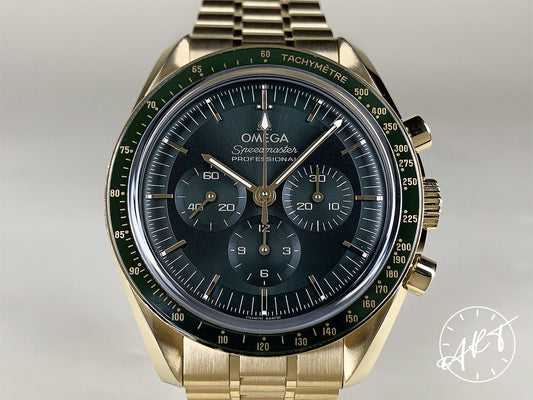 Omega Speedmaster Professional Chrono Green Dial Moonshine Gold Manual Watch BP