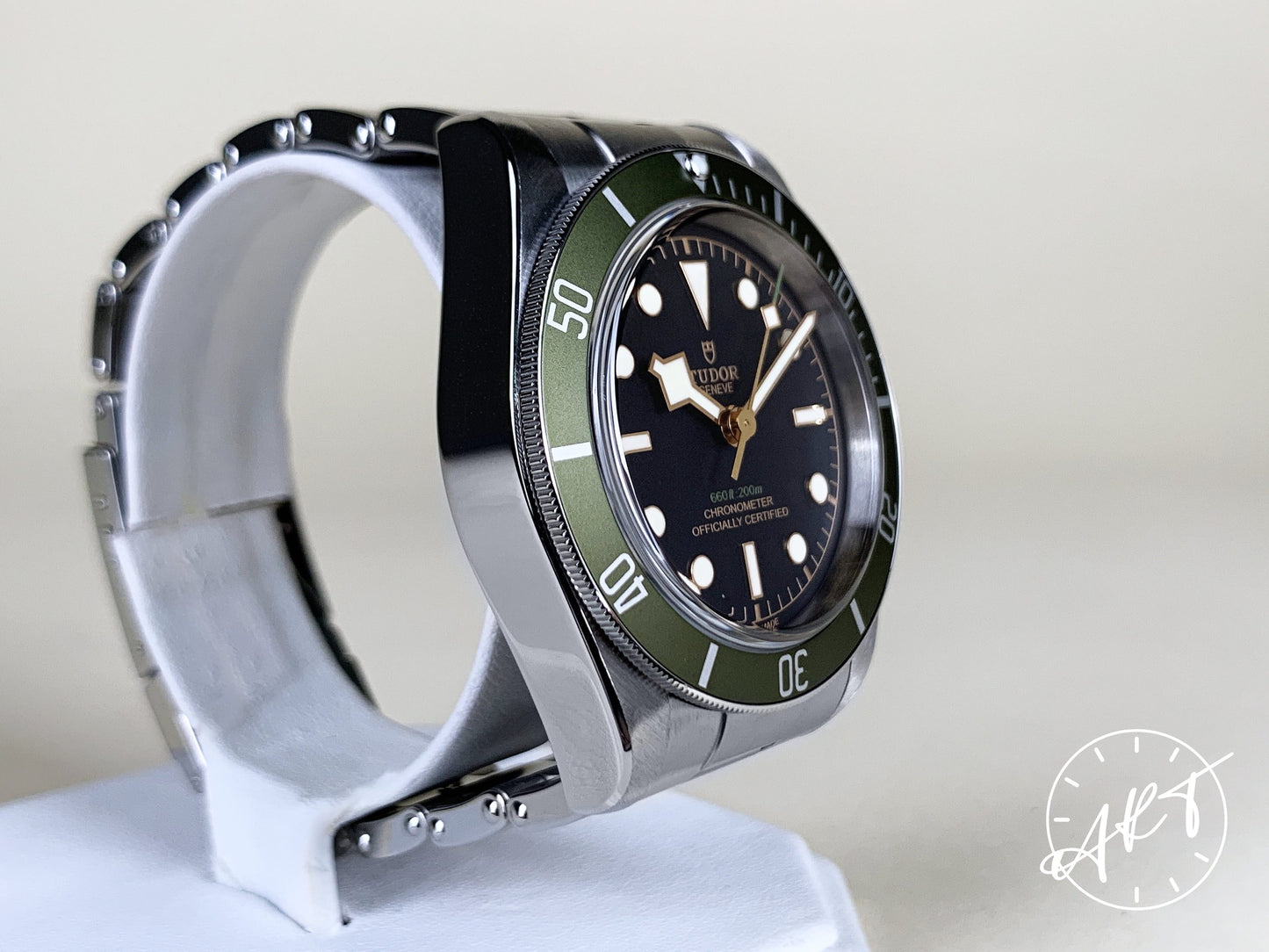 Tudor Black Bay Green Green Bezel Black Dial SS Harrods Ltd Diver Watch 79230G BP